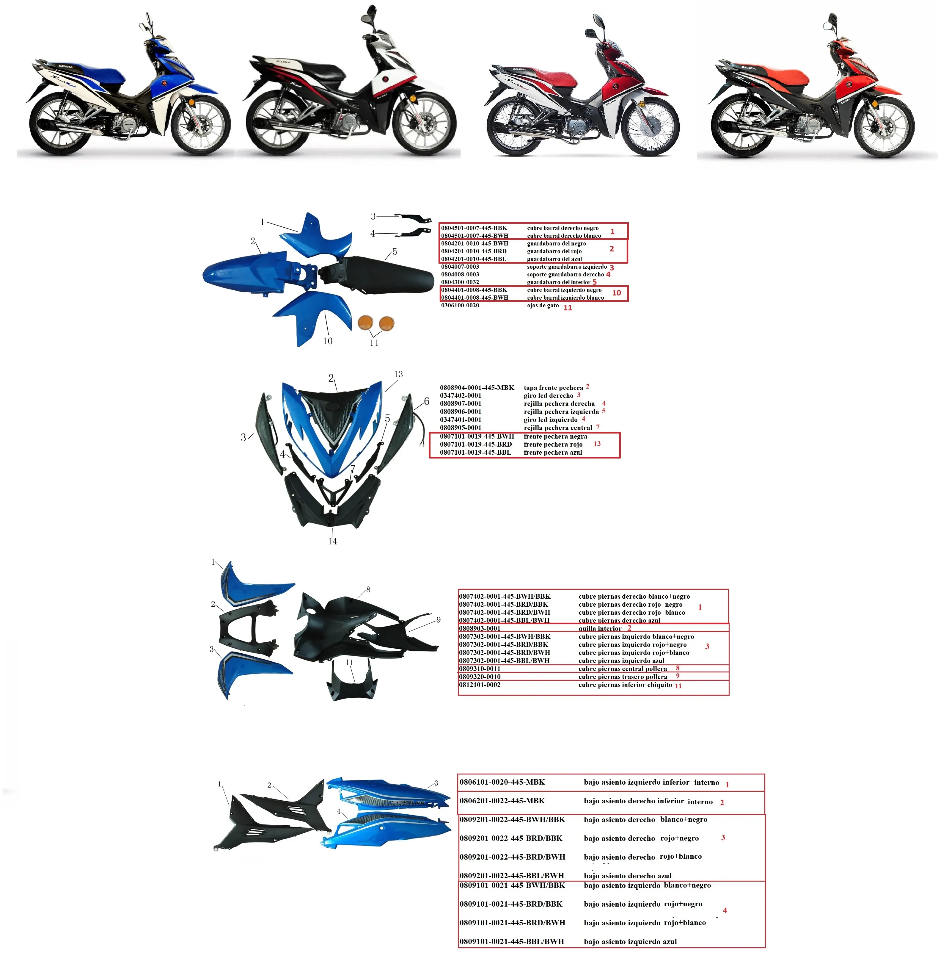 PLASTICOS SMASH X 125